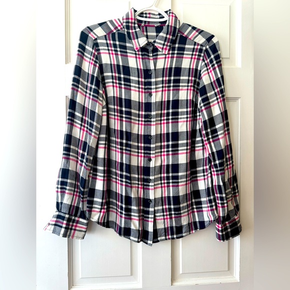 DALIA Women’s Plaid Button-Up Blouse – Size M – 100% Rayon - Picture 7 of 15